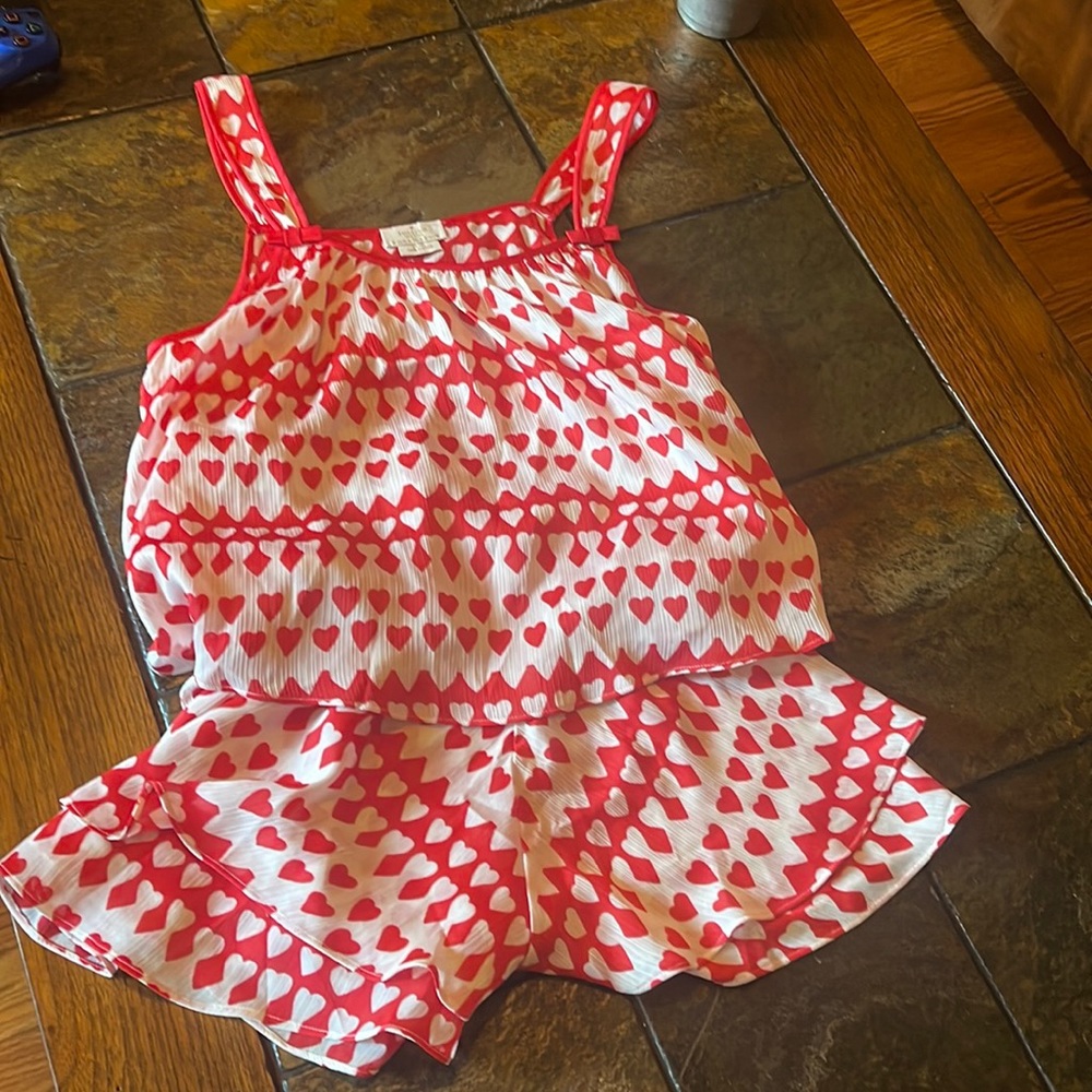 Kate Spade xs white and red heart romper